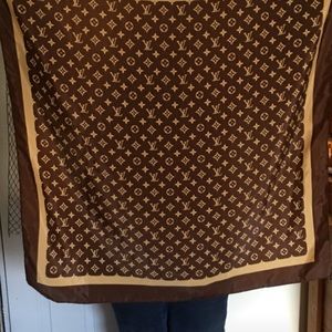 Louis Vuitton silk shawl.